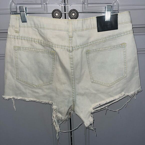 UNIF Distressed light wash cut off denim shorts size 27 - Picture 4 of 5